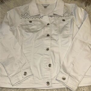 Christopher and Banks large Women's White Denim Jacket